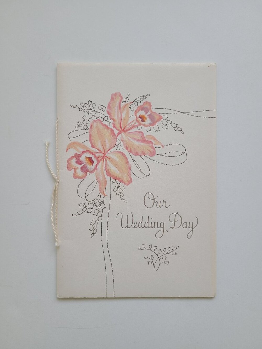 1 Ephemera Our Wedding Day Booklet Unused Keepsake Orchids Christian Bible Verse